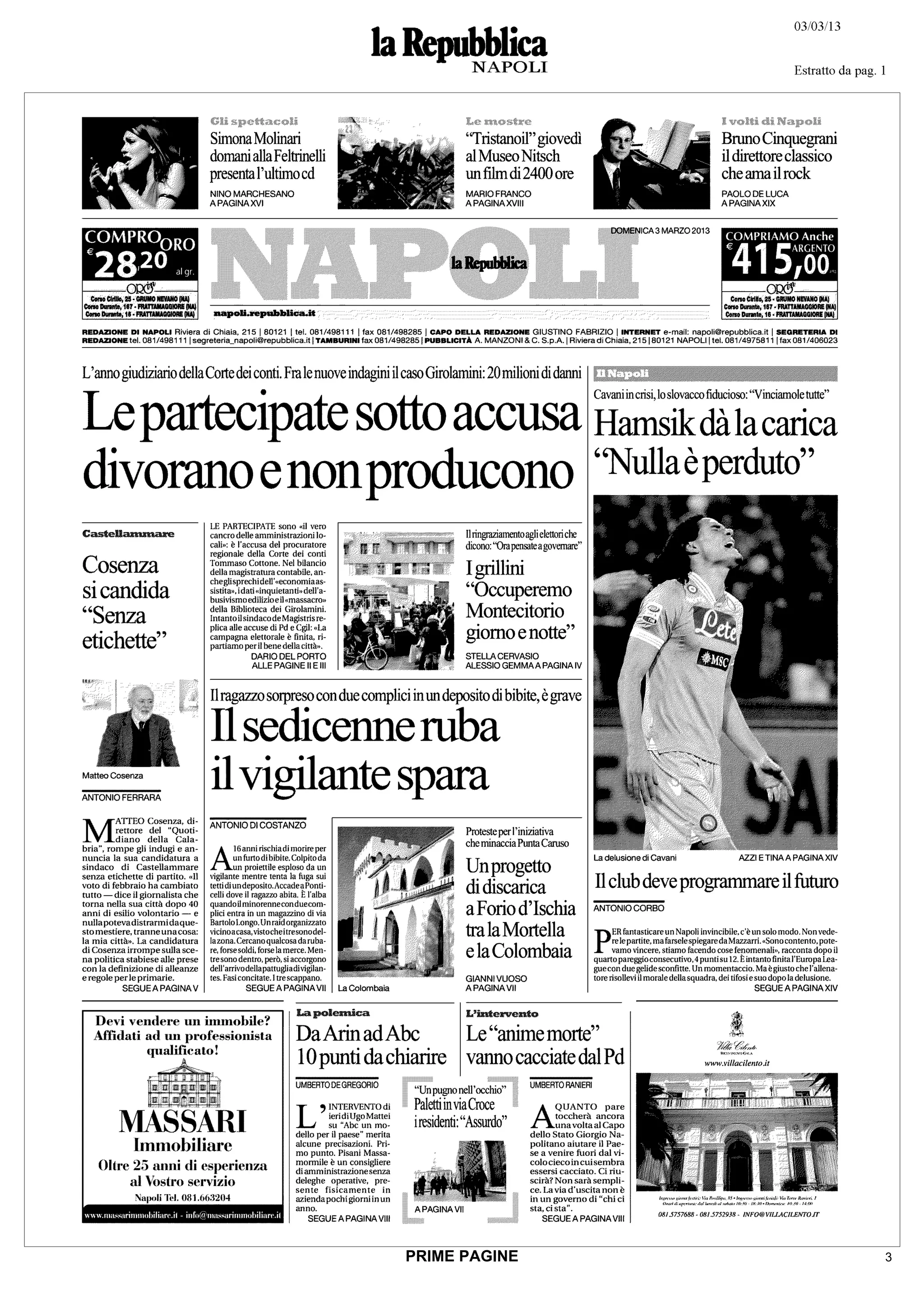 PRIME PAGINE   3
 
