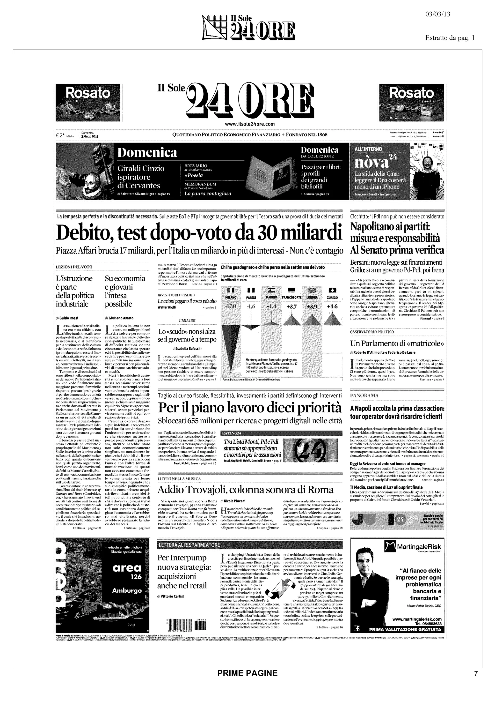 PRIME PAGINE   7
 