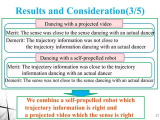 27
Demerit: The trajectory information was not close to
the trajectory information dancing with an actual dancer
We combin...