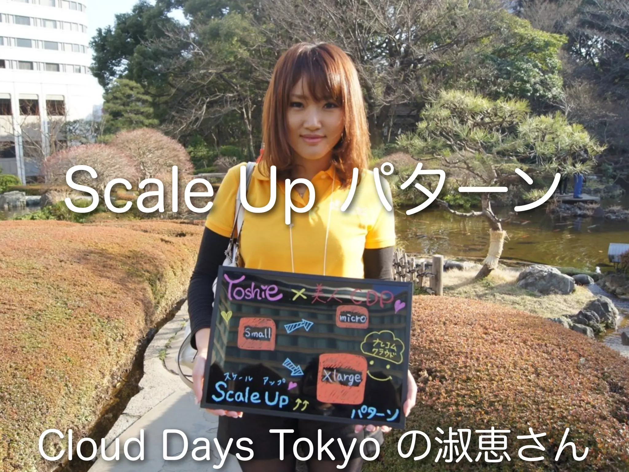 Scale Up パターン



Cloud Days Tokyo の淑恵さん
 