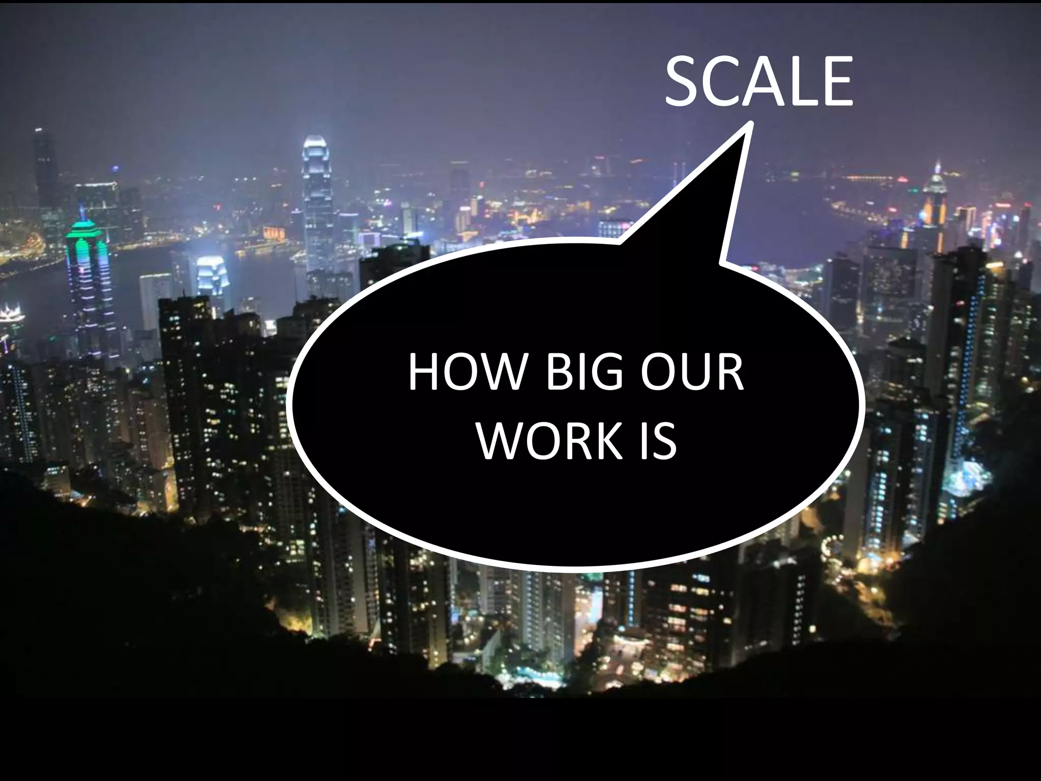 SCALE
HOW BIG OUR
WORK IS
 