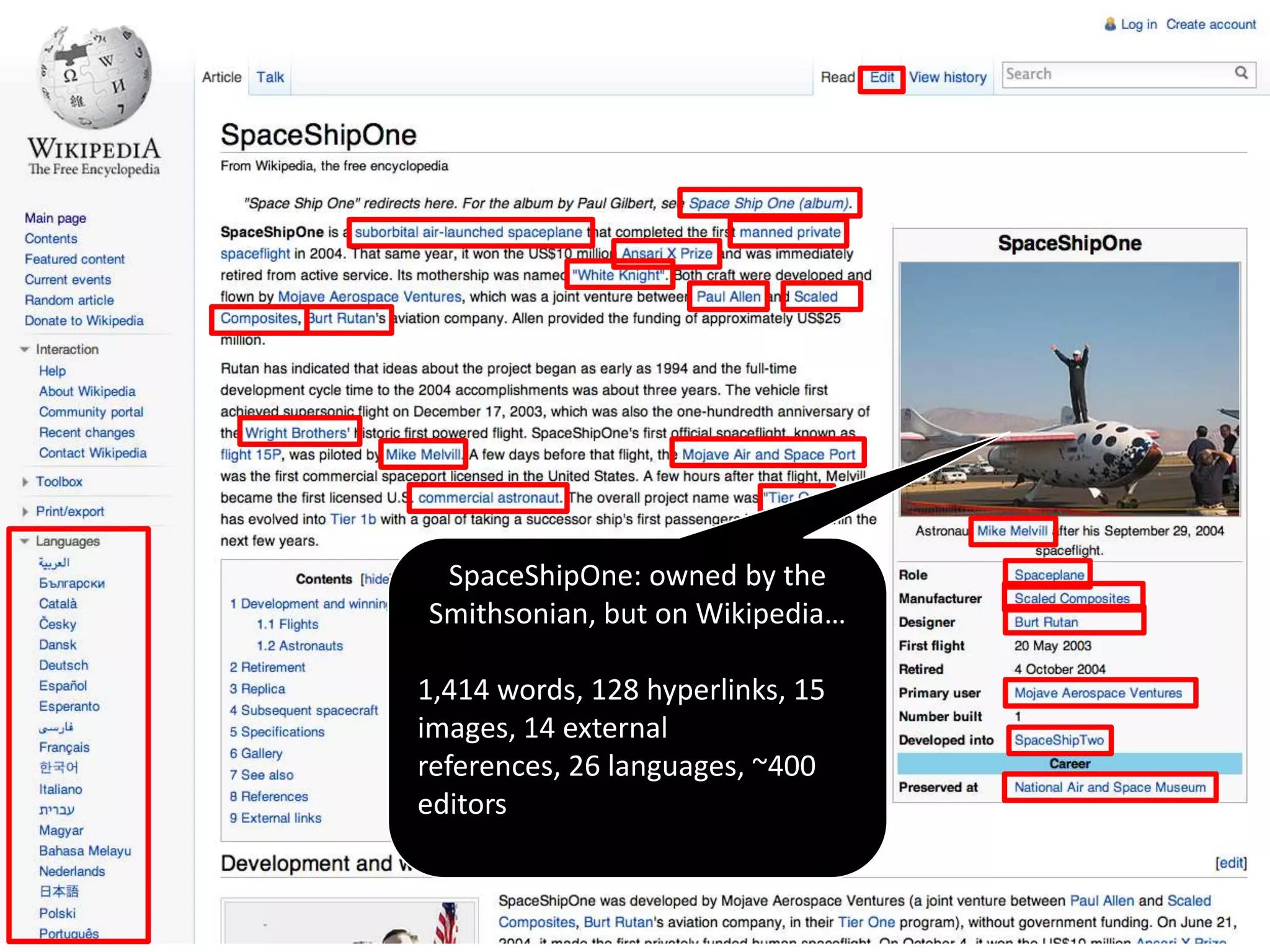 “[Somebody who reads Wikipedia is] rather in the
position of a visitor to a public restroom. It may be
obviously dirty, so that he knows to exercise great
care, or it may seem fairly clean, so that he may be
lulled into a false sense of security. What he certainly
does not know is who has used the facilities before
him.” Robert McHenry, a former editor-in-chief of
the Encyclopaedia Britannica
2006 (Attitudes have changed!
 