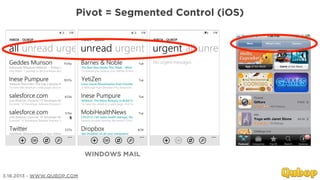 Pivot = Segmented Control (iOS)




                            WINDOWS MAIL


3.18.2013 - WWW.QUBOP.COM
 