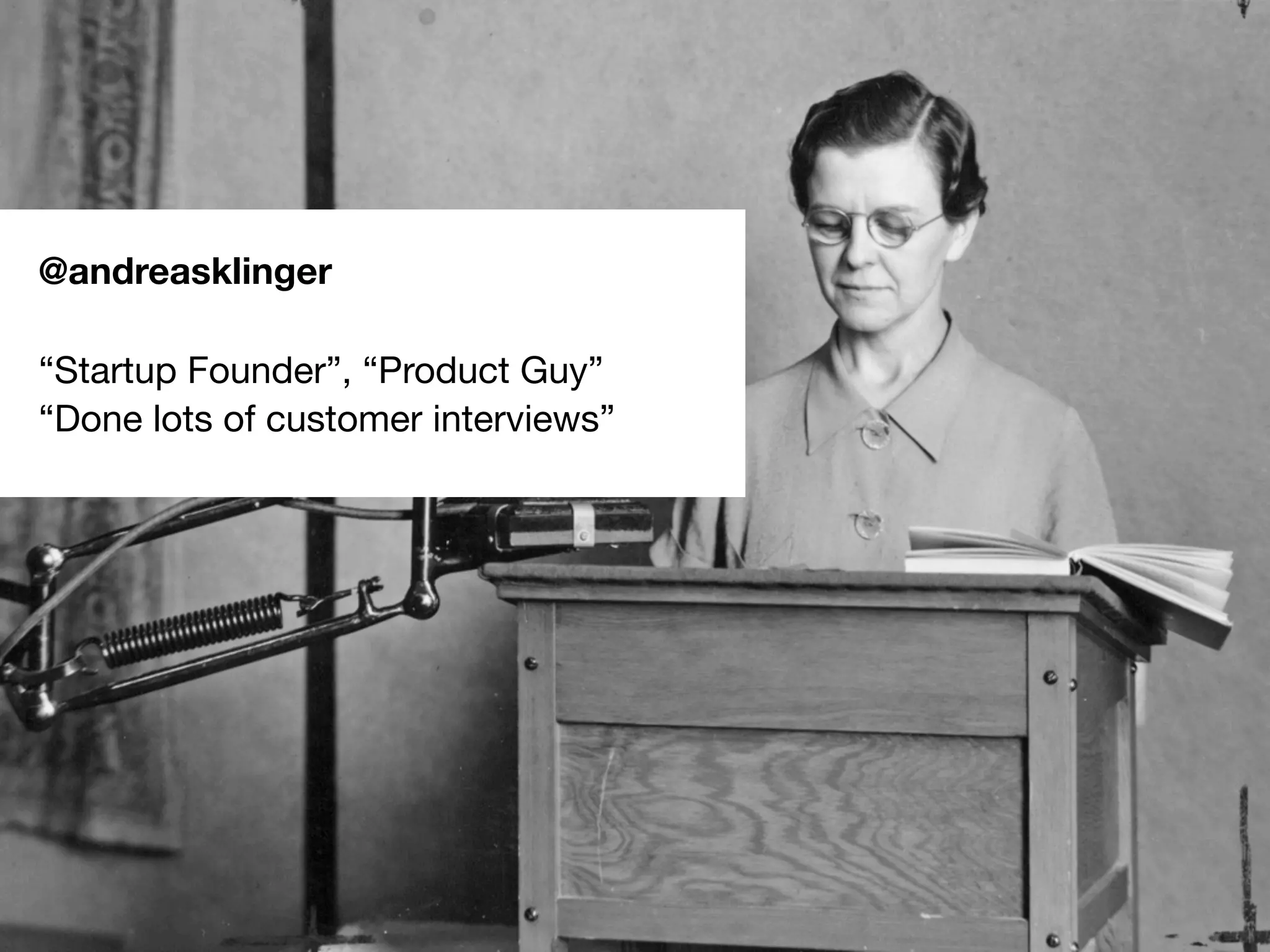 #emminvest – @andreasklinger
@andreasklinger
“Startup Founder”, “Product Guy”
“Done lots of customer interviews”
 