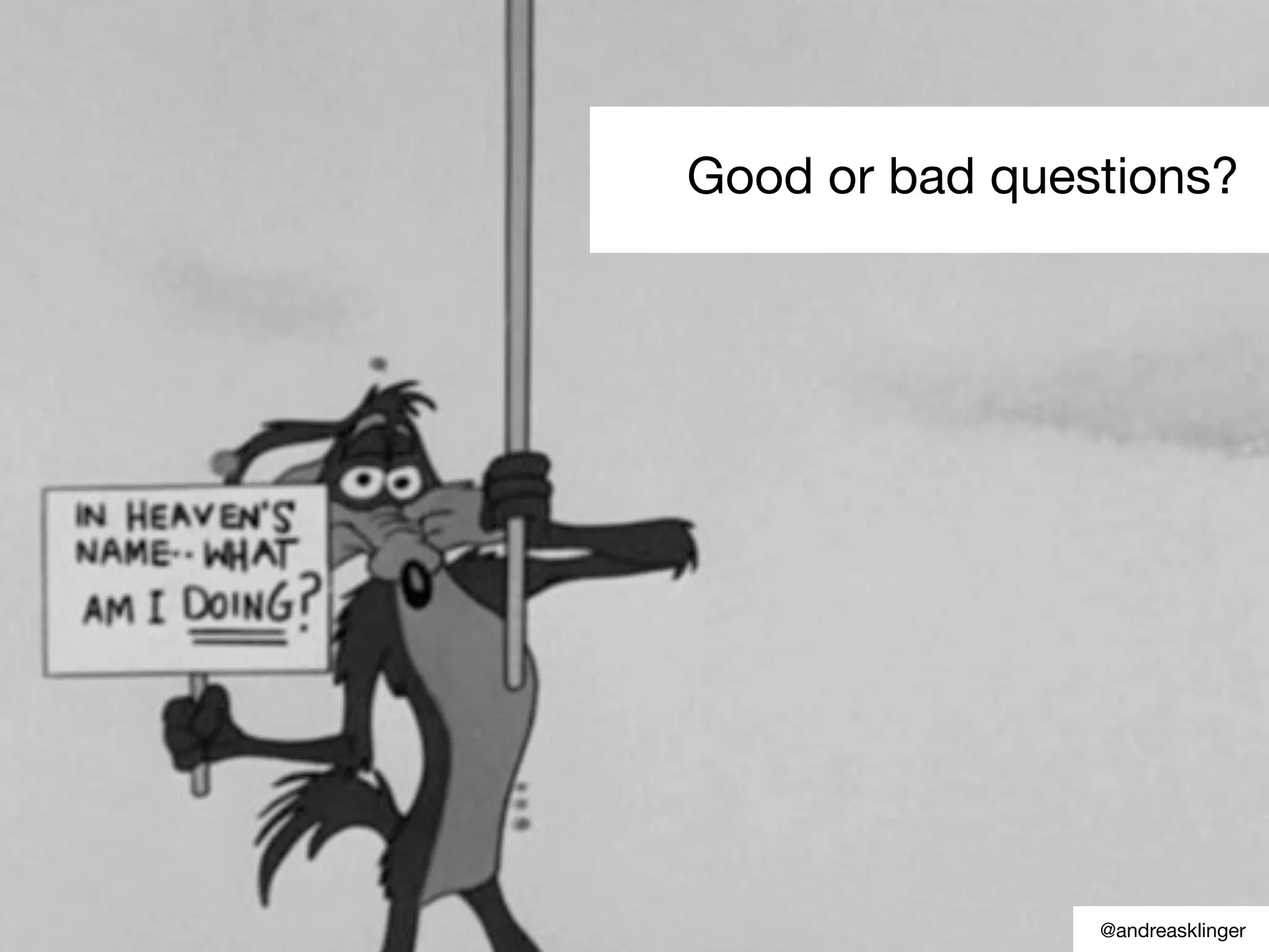 Good or bad questions?
@andreasklinger
 