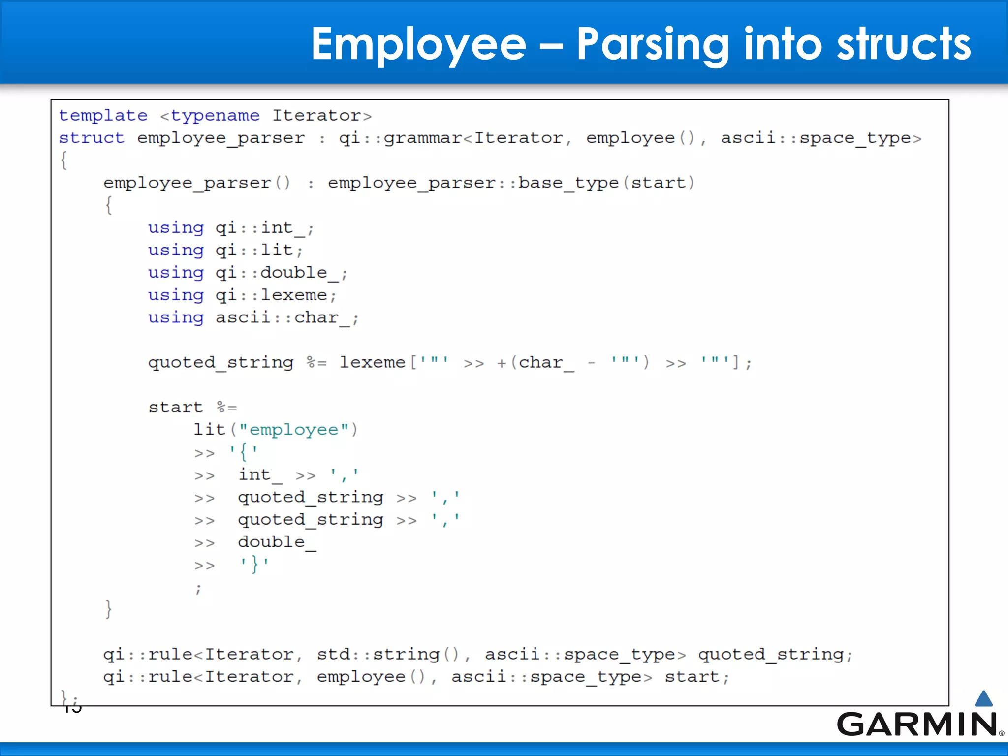 Employee – Parsing into structs
15
 