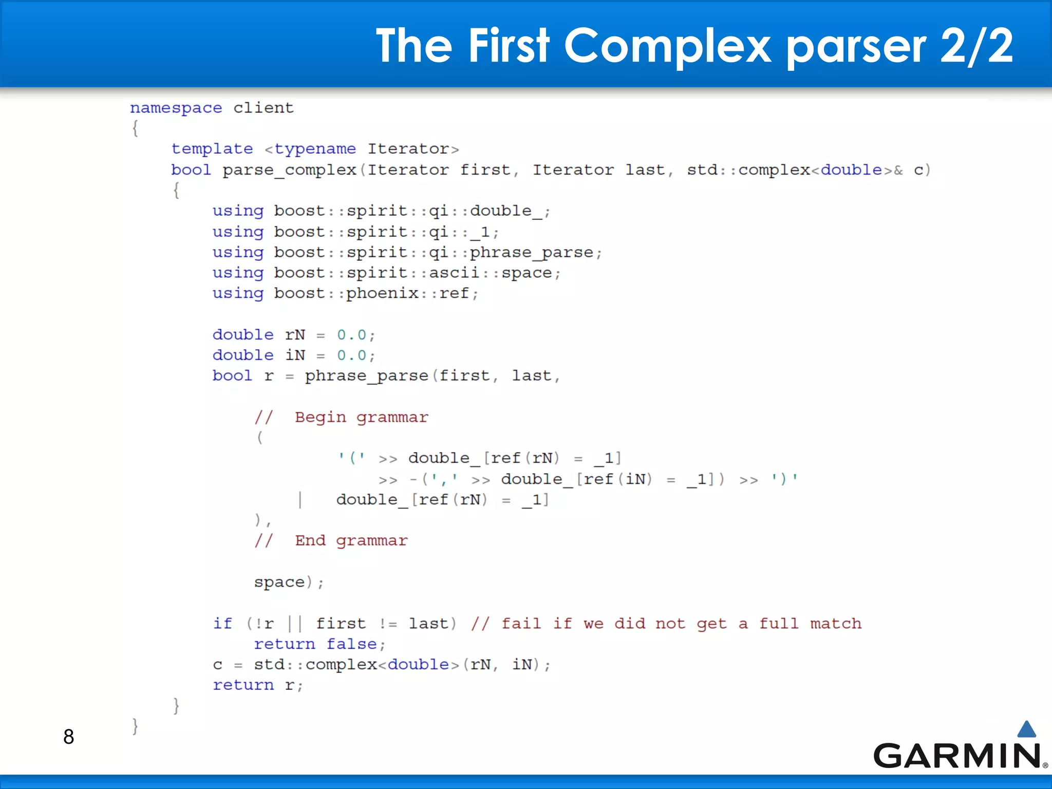 The First Complex parser 2/2
8
 