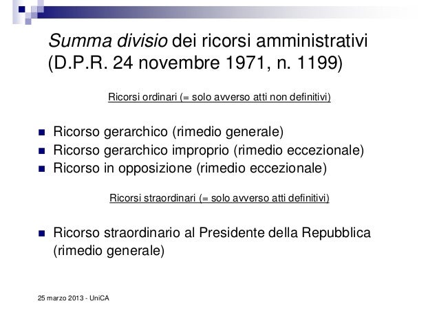 Ricorso Straordinario Al Presidente Della Repubblica I ricorsi amministrativi in generale e focus su ricorso straordinario…