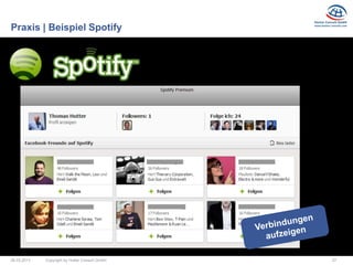 Praxis | Beispiel Spotify




26.03.2013   Copyright by Hutter Consult GmbH   27
 