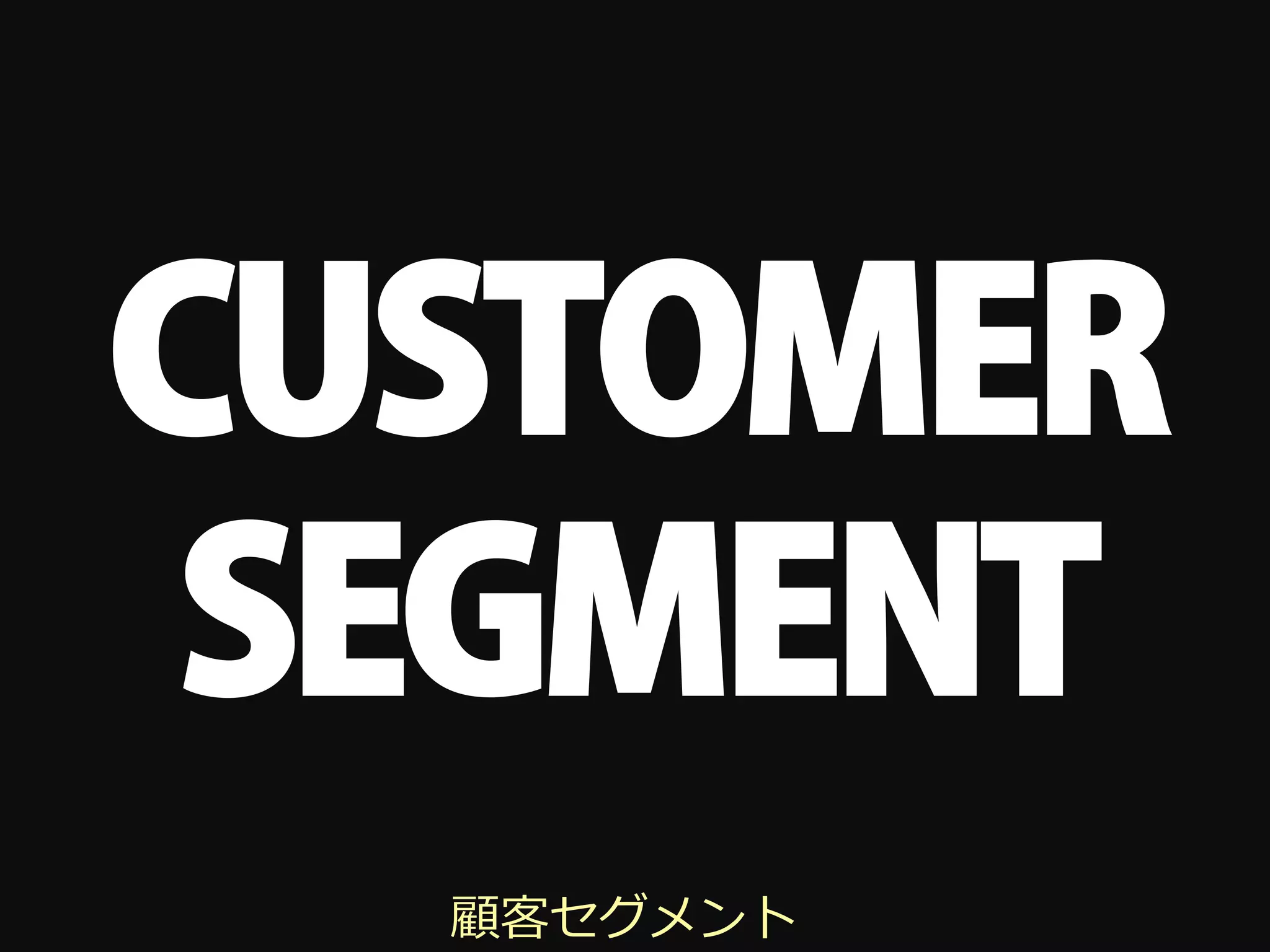 CUSTOMER
 SEGMENT
  顧客セグメント
 