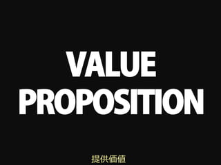 VALUE
PROPOSITION
    提供価値
 