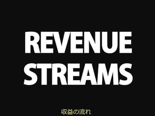 REVENUE
STREAMS
  収益の流れ
 