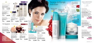 
                                                             Para todo tipo
                                                             de pieles          +   40                                                        Recarga de Energía                                  Poderosa combinación de
                                                                                                                                                                                                  extractos de plantas con
                                                                                                                                                                                                                                  Recarga de Energía Anti-Edad

                                                                                                                                              Anti-Edad
                                                                                                                                                                                                  propiedades de captación
                                                                                                                                                                                                  de agua.
 Royal Velvet Firming
Eye Contour Cream                                                     
                                                                                                                                                                                                  El extracto de Alga
                                                                                                                                                                                                  Roja Sueca
                                                                                                                                                                                                                                            + 30
                                                                                                                                                                                                                                             Para todo
Contorno de Ojos                                                                                                                                                                                                                           tipo de pieles
                                                                                                                                                                                                  rehidrata y
Reaﬁrmante Royal Velvet                                                                                                                                                                           revitaliza la piel
15 ml.                                         
                                                                                                                                              Rejuvenece e hidrata                                                              Aqua-Rhythm
                 23,00€
                                                                                                                                                                                                                             
22815                                                                                                                                          intensamente con      Hidratación intensiva        El extracto de             Intense Hydration
                                                                                                                                                     SPF 15            anti-edad en una           Rosa de Jericó             Youth Preserve Light Day
 Royal Velvet Firming                                                                                                                                                                            recupera el agua
                                                                                                                                                                     mascarilla refrescante       perdida de la piel         Cream SPF 15
Day Cream SPF 15                                                                                                                                                                                  mientras mantiene          Crema de Día Ligera Anti-Edad
Crema de Día                                                                                                                                                                                      sus niveles de             Aqua Rhythm SPF15
Reaﬁrmante SPF 15                                                                                                                                                                                 hidratación.               Crema hidratante de textura ligera
                              
Royal Velvet                                                                                                                                                                                                                con Complejo Hydro-Protect™ y
50 ml.                                                                                                                                                                                                                       factor solar SPF 15 para pieles mixtas
22424            28,00€                                                                                                                                                                                                      y grasas. Ideal para usar en climas
                                                                                                                                                                                                                             húmedos y calurosos. 50 ml.

  Royal Velvet              Royal Velvet                   Royal Velvet                                                                                                                                                      23743                          23,00€
                                                                                                                                                                                                                                                  16,95€
                                                       
Radiance Powder Scrub     Creamy Cleansing Milk          Soothing Toner
Exfoliante Facial         Limpiadora Cremosa             Tónico Suavizante
Royal Velvet              Royal Vevet                    Royal Velvet
40 g.                     200 ml.                        200 ml.                                                                                                                                   Hidrata intensamente        Aqua-Rhythm
                 20,00€                     18,00€                         18,00€                                                                 
23823                     22421                          22423                                                                                                                                           tu piel mientras    Intense Hydration
                                                                                                                                                                                                                 duermes     Youth Preserve Gel Mask
                                                                                                                                                                                                                             Mascarilla Hidratante
                                                                                                 
                                                                                                                                                                                                                             Anti-Edad Aqua Rhythm
                                  ¡Última Oportunidad!       Para piel madura   +   55                                                                                                                                       Refresca inmediatamente tu rostro
                                                                                                                                                                                                                             con esta mascarilla hidratante en gel
                                                                                                                                                                                                                             con efecto anti-edad. 75 ml.

   Time Reversing
                                                                                                                      Aqua-Rhythm                                                                                           21596                          13,95€
                                                                                                                                                                                                                                                       9,95€

InTense Every Day                                                                                                   Intense Hydration
Perfector Cream SPF 12
                                                                                                                   Youth Preserve                                                                                      
                                                                                                                   Eye Contour Balm
Crema de Día Anti-
Envejecimiento SPF 12                                                                                                Contorno de Ojos                                                                                          Aqua-Rhythm
Time Reversing Intense                                                                                              Hidratación Intensiva                                                                                   Intense Hydration
                                                                                                                     Aqua-Rhythm
50 ml.                                                       
                                                                                                                     15 ml.
                                                                                                                                                                                                                             Youth Preserve Night Cream
17452            38,00€                                                                                              18675        23,00€
                                                                                                                                                                                                                             Crema de Noche Intensiva
                                                                                                                                                                                                                             Anti-Edad Aqua-Rhythm
                            Time Reversing                Time Reversing                                                                                                                                                   Hidrata la piel mientras duermes,
                          InTense Deep Night             InTense Eye Illuminator           Aqua-Rhythm                Aqua-Rhythm                                                                                          luciendo fresca y revitalizada por la
                          Reformer Cream                 Cream                                                                                                                                                               mañana. Complementa con la Crema
                                                                                         Intense Hydration           Intense Hydration                                                                                       de Día para unos mejores resultados.
                 Crema de Noche                          Contorno de Ojos                Youth Preserve Tinted       Youth Preserve
¡PRUEBA          Restauradora Time                       Iluminador Time                                                                                                                                                     50 ml.
LA NUEVA         Reversing Intense                       Reversing Intense               Moisturiser Natural Beige   Day Cream                                                                                               19681                          27,00€
                                                                                         Crema de Día Anti-Edad      Crema de Día Intensiva
FÓRMULA
DE TIME
                 50 ml.
                 18191         38,00€
                                                         15 ml.
                                                         21345                26,00€
                                                                                         con Color Aqua-Rhythm
                                                                                         50 ml.
                                                                                                                     Anti-Edad Aqua-Rhythm
                                                                                                                     50 ml.
                                                                                                                                                                                                                                                  19,95€
REVERSING INTENSE!                                                                       22818         23,00€        18662         27,00€
Mira en pag.80
                                                                                                                                                                                                                                                 cuidado facial   71
 