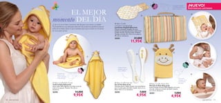 Cambiador plegable
                                                                                                                                                                                         con bolsillo para llevar
                                                                                                                                                                                                                     ¡NUEVO!
                                                                                                                                                                                                                     EXISTENCIAS LIMITADAS

                            EL MEJOR
                                                                                                                                                                                         todo lo necesario.


                                                                                                                                                                                                                       



                      momento DEL DÍA
                                                                                                                                          




                      ¿Cuál si no es el mejor momento del día para una mamá y su bebé?
                                                                                               Baby Giraffe
                      Te presentamos una delicada colección de accesorios perfectos para el   Compact Changing Bag
                                                                                              Cambiador Plegable Baby Jirafa
                      baño de tu bebé. ¡Todo lo que necesitas para que su baño se convierta   Práctico cambiador plegable con asa y
                      en una suave caricia!                                                   bolsillo incorporado para llevar todo lo que
                                                                                              el bebé necesita. Fácil de limpiar. Poliéster.
                                                                                              Tamaño: cerrado: 29 x 17.5 x 3 cm; abierto:
                                                                                              90 x 55 cm. Accesorio.
                                                                                              26302                            21,00€
                                                                                                                         11,95€
                                                                                                                                                                                                                       




                                                                                                                                                                                          
                                                                                                                                  
                                                                      




                                                                                                   Cepillo de ﬁbras
                                                                                                   naturales para un
                                                                                                   suave cepillado.
                             Envuelve a tu                                                                                                                                                                             
                             bebé en esta
                             suave y graciosa
                             toalla de jirafa.                                                                                                                                                      ¡Una suave
                                                                                                                                                                                                    manopla que le
                                                                                                                                                                                                    hará disfrutar
                       Baby Giraffe Bath Towel                                                Baby Giraffe Hair Set                                                                               del baño!
                                                                                                                                                      Baby Giraffe Wash Mitt
                      Toalla de Baño Baby Jirafa                                              Set de Pelo Baby Jirafa
                      Suave toalla 100% Algodón con dulce carita de                           Delicado peine y cepillo de pelo natural perfectos     Manopla de Baño Baby Jirafa
                      jirafa en la capucha. Tamaño: 70 x 70 cm.                               para el suave pelito del bebé. Cepillo: 16.5 x 5 cm.   Suave manopla de baño 100% Algodón con carita
                      Accesorio.                                                              Peine: 16.5 x 3 cm. Accesorio.                         de jirafa. ¡Ideal para el baño del bebé! Tamaño:
                                                                                                                                                     21 x 12 cm. Accesorio.
                      26305                              14,00€                               26303                                     7,00€        26301                                  7,00€
                                                      9,95€                                                                        4,95€                                               4,95€
130   aseo personal                                                                                                                                                                                                              aseo personal   131
 