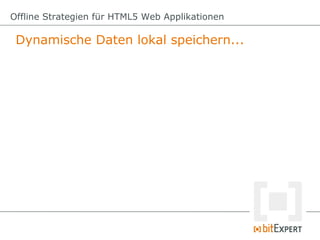 Offline Strategien für HTML5 Web Applikationen

 Dynamische Daten lokal speichern...
 