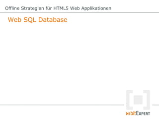 Offline Strategien für HTML5 Web Applikationen

 Web SQL Database
 