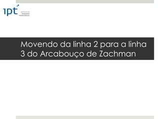 Movendo da linha 2 para a linha
3 do Arcabouço de Zachman
 