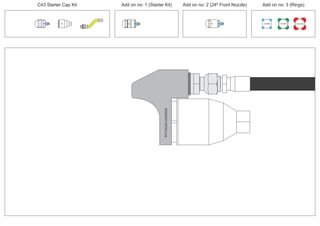 C43 Starter Cap Kit Add on no: 1 (Starter Kit) Add on no: 2 (24º Front Nozzle) Add on no: 3 (Rings)
30º
30º
24º
PCT/AU2012/000326PCT/AU2012/000326
100 MM 150 MM 225 MM
 