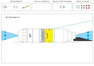 100 MM 150 MM 225 MM
30º
24º
Turn the water on
30º
thruster
PCT/AU2012/000326
C43t Cap Starter Kit Add on no: 3 (Rings)Add on no: 2 (24º Front Nozzle)Add on no: 1 (Starter Kit)
 
