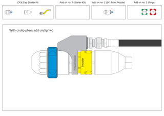 150 MM 225 MM
30º
24º
With circlip pliers add circlip two
30º
PCT/AU2012/000326PCT/AU2012/000326
thruster
30º
C43t Cap Starter Kit Add on no: 3 (Rings)Add on no: 2 (24º Front Nozzle)Add on no: 1 (Starter Kit)
 