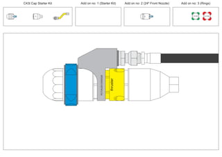 150 MM 225 MM
30º
24º
30º
PCT/AU2012/000326PCT/AU2012/000326
thruster
30º
C43t Cap Starter Kit Add on no: 3 (Rings)Add on no: 2 (24º Front Nozzle)Add on no: 1 (Starter Kit)
 