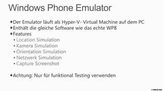 Demo: Windows Phone
Emulator


                      © Zühlke 2013
 