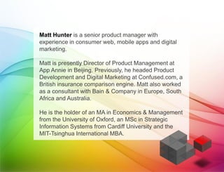 matthunter.com© 2012 Matt Hunter
Click to edit Master title style
matthunter.com
Product Management Strategy Summary
• 1) ...
