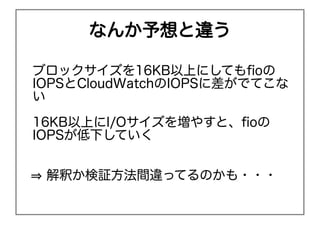 ʤ`

֥å16KBϤˤƤfio
IOPSCloudWatchIOPS˲ǤƤ


16KBϤI/O򉈤䤹ȡfio
IOPS¤Ƥ


? ዤ^g`äƤΤ???
 