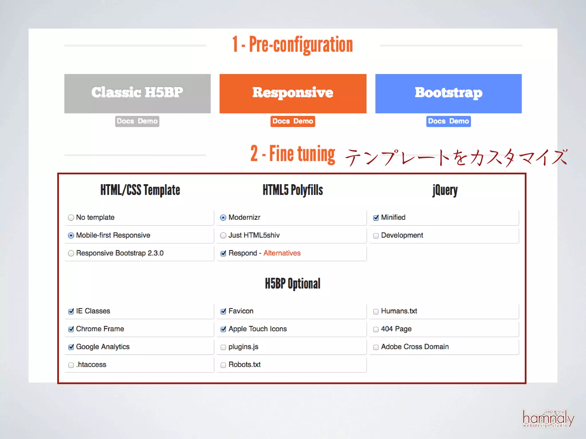 テンプレートをカス イ
         タマ ズ
 