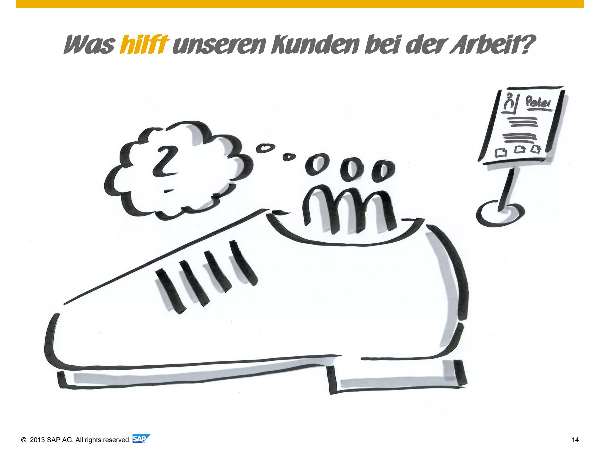 © 2013 SAP AG. All rights reserved. 14
Was hilft unseren Kunden bei der Arbeit?
 