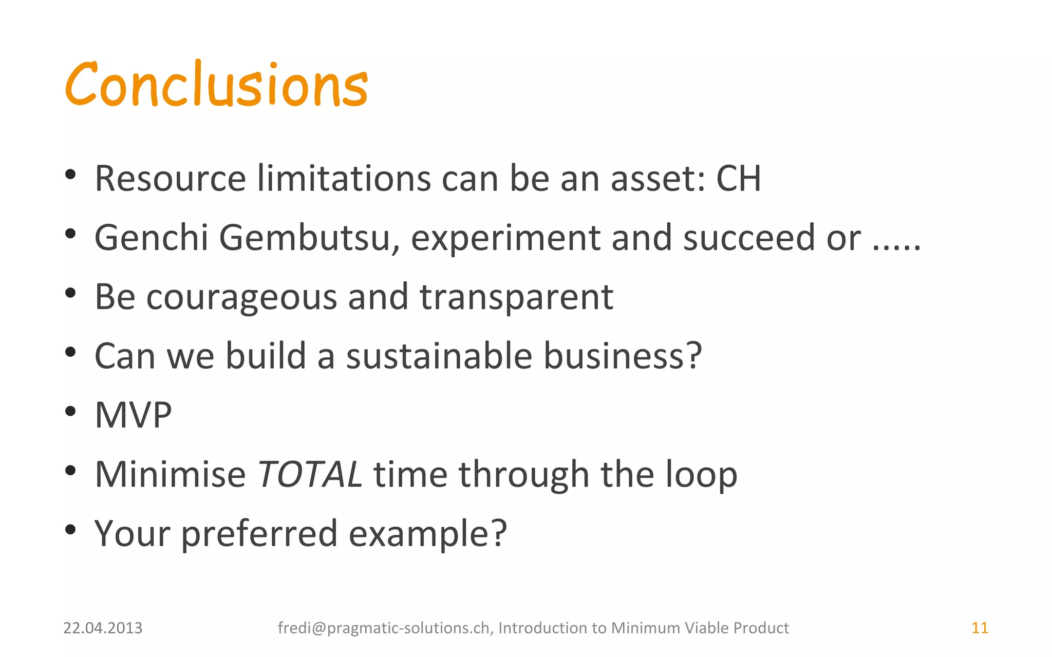 Lean Startup Zurich- MVPS | PPT | Startups | Business