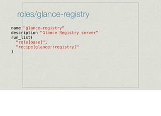 roles/glance-registry
name "glance-registry"
description "Glance Registry server"
run_list(
"role[base]",
"recipe[glance::registry]"
)
 
