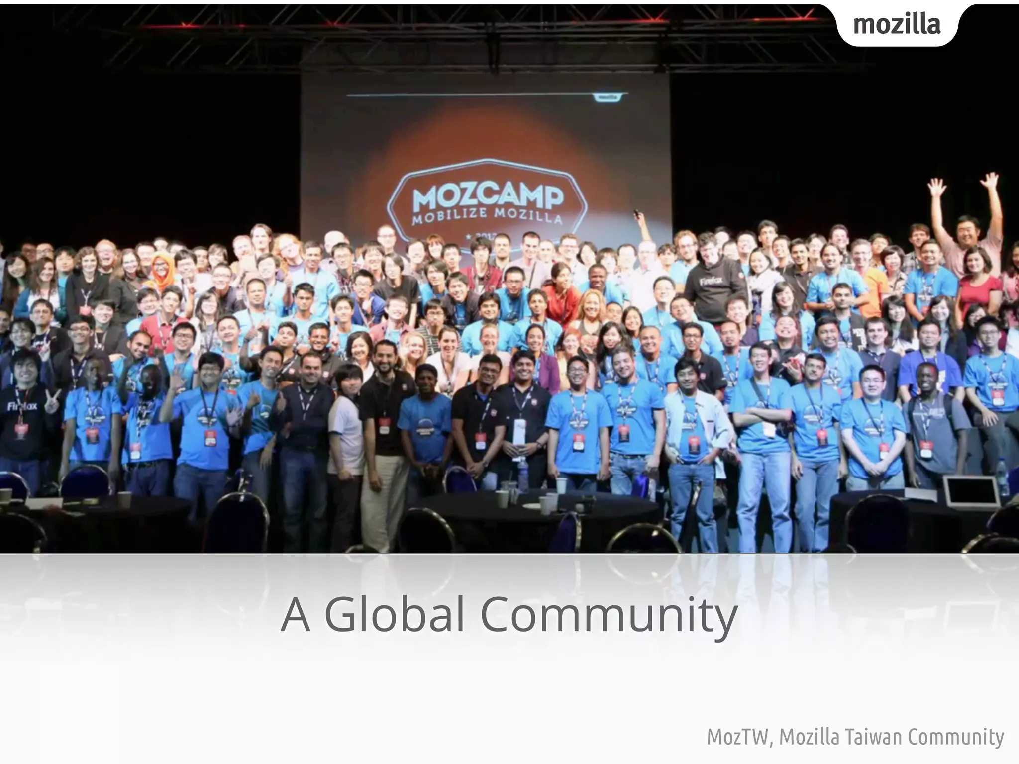 mozilla
MozTW, Mozilla Taiwan Community
A Global Community
mozilla
 