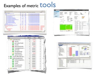Examples of metric tools
 