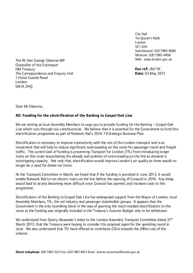 Letter To Chancellor George Osborne Letter To Chancellor George Osborne