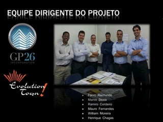 EQUIPE DIRIGENTE DO PROJETO
 Fábio Raimundo
 Marco Stoco
 Ramiro Cordeiro
 Mauro Fernandes
 William Moreira
 Henrique Chagas
 