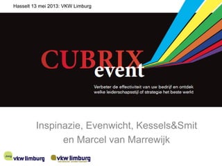 Inspinazie, Evenwicht, Kessels&Smit
en Marcel van Marrewijk
Hasselt 13 mei 2013: VKW Limburg
 