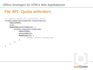 Offline-Strategien für HTML5 Web Applikationen - wmka