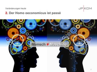 Mensch ≠ MaschineMaschine
Veränderungen heute
2. Der Homo oeconomicus ist passé
7
 