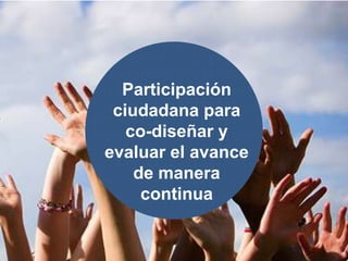 Gobierno de Chile | Ministerio
Secretaría General de la
Presidencia
15
Participación
ciudadana para
co-diseñar y
evaluar el avance
de manera
continua
 