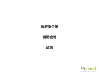政府系企業
補助金等
政策
 