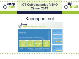1
Knooppunt.net
ICT Coördinatordag VSKO
29 mei 2013
 