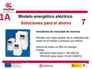1A

Modelo energético eléctrico
Soluciones para el ahorro

7

Variadores de velocidad de motores
Permite una mejor gestión...