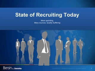 4
State of Recruiting Today
More spending,
Many sources, Quality Suffering
 