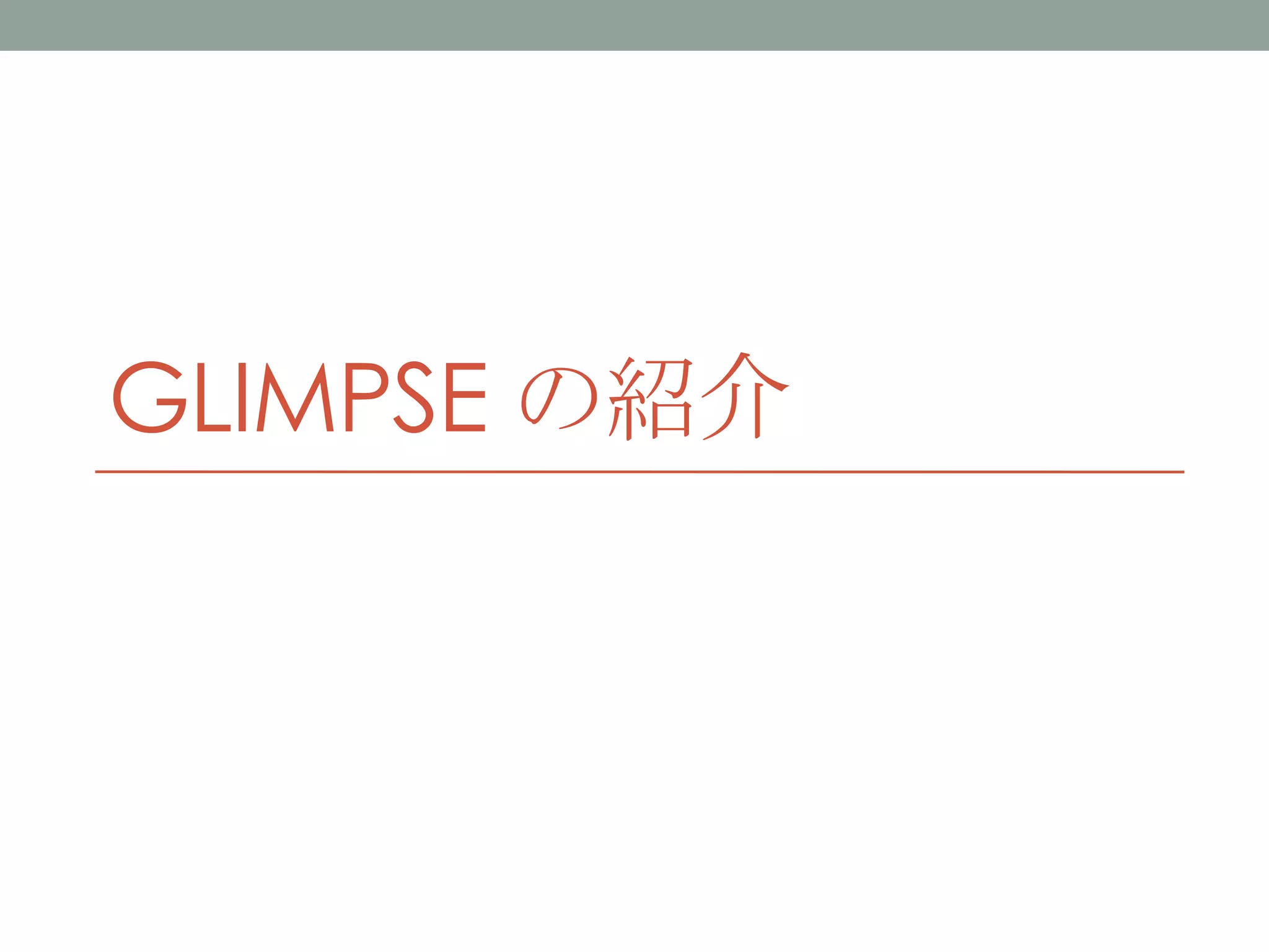 GLIMPSE の紹介
 