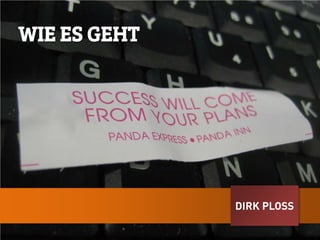 DIRK PLOSS
WIE ES GEHT
 