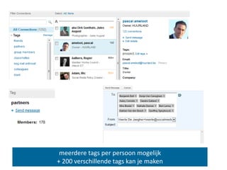 meerdere tags per persoon mogelijk
+ 200 verschillende tags kan je maken
 