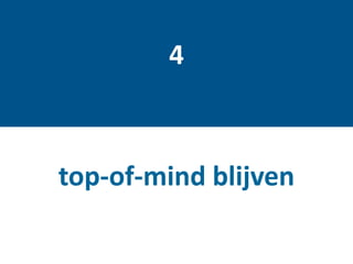 top-of-mind blijven
4
 