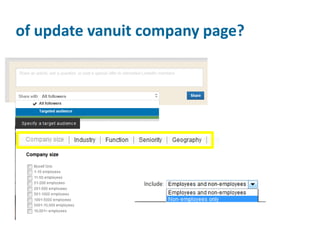 of update vanuit company page?
 