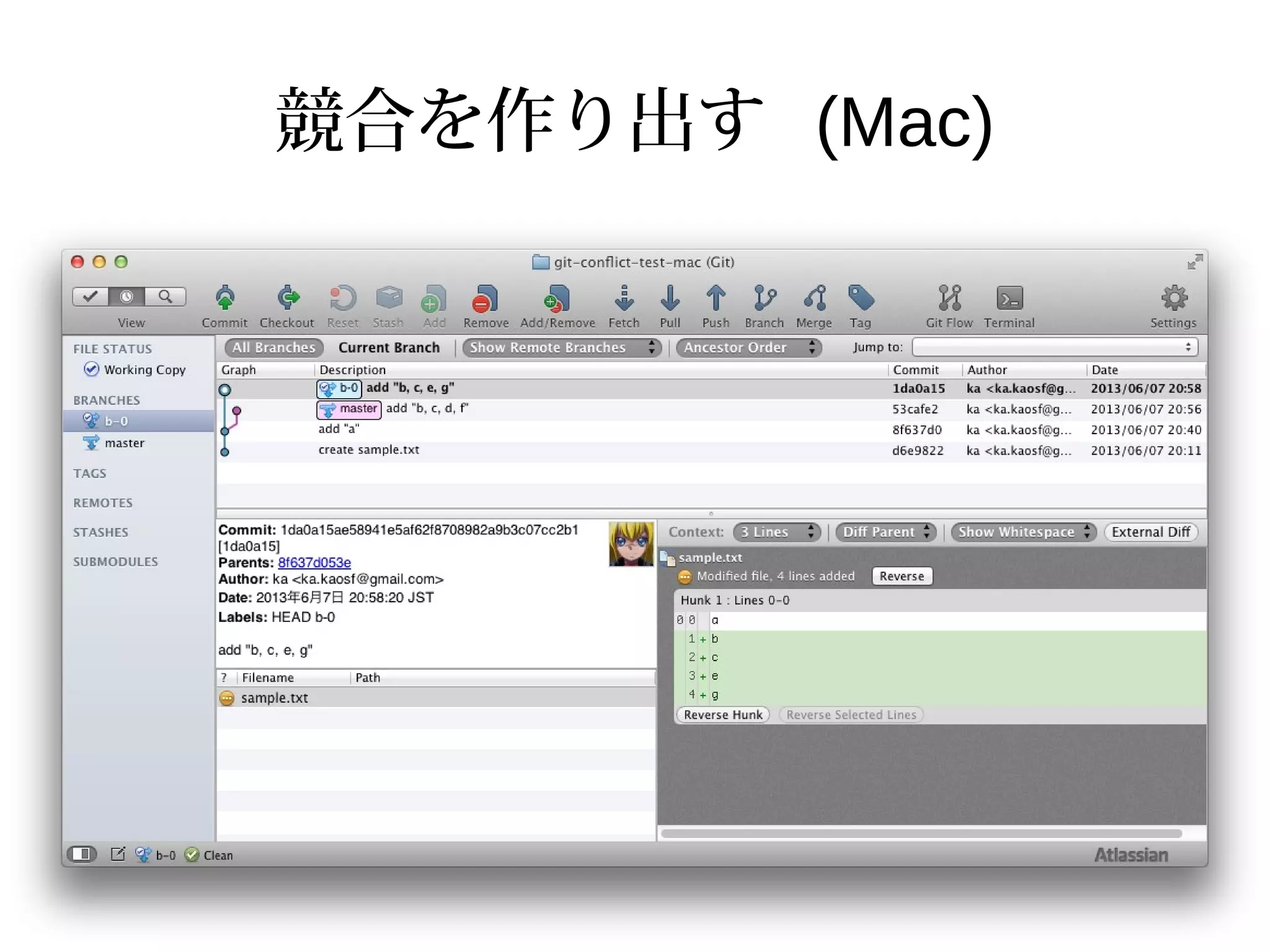 競合を作り出す (Mac)
 